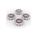 Fiat Krom-kırmızı 43mm Orjinal Tip Jant Göbeği