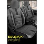Fiat Linea 2007–2017 Füme Başak Serisi Tay Tüyü Koltuk Kılıfı Seti (Ön–arka, Başlıklı, Yan Airbag Uyumlu)