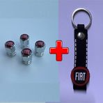 Fiat Linea İle Uyumlu Logolu Alüminyum Sibop Kapağı Ve Silikon Anahtarlık