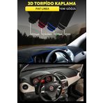 Fiat Linea Yeni Gogus 3D Torpido Koruyucu Kilif - On Gogus Panel Kaplama - Mavi Serit