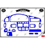 Fiat Palio 1998-2002 Torpido Konsol Trim Göğüs Maun Kaplama Set 15 Parça Mavi