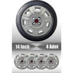 Fiat Palio Albea 14" Inç Uyumlu 4 Adet 1 Takım Gri Kırılmaz Esnek Jant Kapağı 006 - Universal