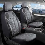 fiat Siena Uyumlu Deri Oto Koltuk Kılıfı Ön/arka 5li Set (Nova) Füme-Siyah - Füme - Siyah