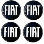 Fiat Tasarım Damla Sticker Siyah Fiat Jant Göbeği 5.5cm Uyumlu - 55mm