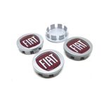 Fiat Tip Geçme Jant Göbeği Gri Kırmızı 4'Lü 42Mm