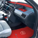 Fiat Tipo Tempra 5 Parça Nakışlı Kırmızı Oto Halı Paspas | Fiat Tipo Tempra Torpido Koruma Halısı