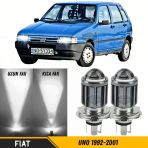 Fiat Uno 1992-2001 Uyumlu Mercekli Far Ampulü Led Xenon Beyaz Renk Far Şimşek Etkili Csp Led Lamba Uzun Kısa 2 Adet Takım