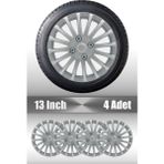 Fiat Uno Palio Albea 13" Inç Uyumlu 4 Adet 1 Takım Gri Kırılmaz Esnek Jant Kapağı 016 - Universal