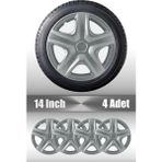 Fiat Uno Palio Albea 14" Inç Uyumlu 4 Adet 1 Takım Gri Kırılmaz Esnek Jant Kapağı 001 - Universal