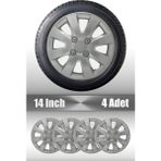 Fiat Uno Palio Albea 14" Inç Uyumlu 4 Adet 1 Takım Gri Kırılmaz Esnek Jant Kapağı 002 - Universal