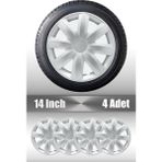 Fiat Uno Palio Albea 14" Inç Uyumlu 4 Adet 1 Takım Gri Kırılmaz Esnek Jant Kapağı 025 - Universal