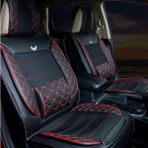fiat Uno Uyumlu Lüx Deri Oto Koltuk Kılıfı Ön Arka Set Unıverse Serisi Siyah Kırmızı - Siyah - Kırmızı