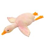 Fiauli 50/90 cm Kaz Yastığı, Büyük Boy Kabarık Elastik Kırlent Yastık, Yumuşak PP Pamuk Karikatür Hayvan Peluş Bebek, Çıkarılabilir Yıkanabilir Doldurulmuş Bebek Ev Dekoru - Pembe 50 cm