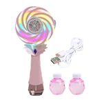 Fiauli Bubble Machine pilli büyük kapasiteli 600 ml çözelti şarj edilebilir LED lambalar otomatik 10 delikli fan, açık hava partileri için eğlenceli oyuncak çocuklar A