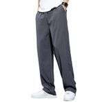 Fiauli Erkekler Spor Pantolon Egzersiz Şık Koşu Erkekler Eşofman Altı, koyu gri, L