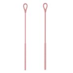 Fiauli Hasır fırça, temizlik için, deforme olmaz, 2 adet silikon set, gıda derinliği, pipet, ısıya dayanıklı, bulaşık makinesi, esnek kıllar, kaymaz, pembe, 1 set