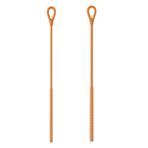 Fiauli Hasır fırça, temizlik için, deforme olmaz, 2 adet silikon set, gıda derinliği, pipet, ısıya dayanıklı, bulaşık makinesi, esnek kıllar, kaymaz, turuncu, 1 set