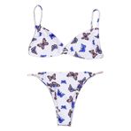 Fiauli İki Parça Bikin Mayo, Beyaz Pürüzsüz Polyester Mayo, Ayrı Seksi Destekli Sütyen Külot Seti, Halter İpli Üçgen Bikini Seti Kadınlar için, Beyaz Xl, S-L