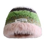 Fiauli Kış balıkçı şapka kış şapka çizgili renk eşleştirme yumuşak peluş tığ rüzgar geçirmez sıcak kalın kaymaz elastik Unisex balık, pinguin gri, One Size