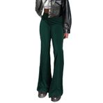 Fiauli Streetwear pantolon kadın yüksek elastik bel düz renk alevlendi etek pantolon yumuşak esnek bayan nefes Streetwear Hip Hop uzun pantolon bayan pantolon, Atrovirens, M
