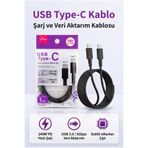 Fibaks 240W Type-C to Type-C Hızlı Şarj Veri Aktarım Kablosu PD Desteği USB 3.0 (5Gbps) eMarker Çipli