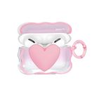 Fibaks Airpods Pro 2. Nesil Uyumlu 3D Pembe Kalpli Dalga Tasarımlı Kopçalı Kulaklık Kılıfı