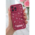 Fibaks Apple iPhone 14 Pro Kılıf Yumuşak Dokulu Kelebek Gül Desenli Yumuşak Kamera Korumalı Silikon Kapak