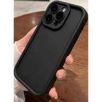 Fibaks Apple iPhone 14 Pro Max Kılıf Kamera Korumalı Yumuşak Dokulu Renkli Silikon Kapak - Siyah