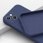Fibaks Apple iPhone 15 Kamera Korumalı Lansman Içi Kadife Yumuşak Liquid Silikon Kılıf - Lacivert