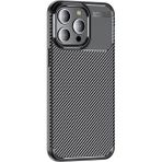 Fibaks Apple iPhone 15 Pro Kılıf Karbon Fiber Desenli Renk Atmaz Koruyucu Kilif - Siyah