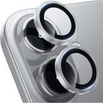 Fibaks Apple iPhone 16 Plus Kamera Koruma Renkli Lens Koruyucu Temperli Cam Koruma - Gümüş