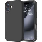 Fibaks Apple iPhone 16 Plus Kılıf Kadife Lansman Soft Yumuşak Liquid Silikon Kamera Korumalı Kapak - Siyah