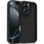 Fibaks Apple iPhone 16 Pro Kılıf Kamera Korumalı Yumuşak Dokulu Darbe Emici Siyah Silikon Kapak