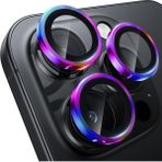 Fibaks Apple iPhone 16 Pro Max Kamera Koruma Renkli Lens Koruyucu Temperli Cam Koruma