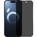 Fibaks Apple iPhone 16 Pro Uyumlu Hayalet Ekran Koruyucu Tam Kapatan Gizli Tamperli Cam - Siyah