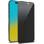 Fibaks Apple iPhone 16/14 Pro/15 Hayalet Gizlilik Filtreli 150C Antistatik Ekran Koruyucu Tam Kapatan Temperli Kırılmaz Cam - Siyah