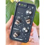 Fibaks Apple iPhone 7 / 8 Plus Kılıf Tasarımlı Desenli Kamera Korumalı Coffee Kurabiye Siyah Yumuşak Silikon - iPhone 7/8 Plus - Cute Coffe