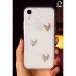 Fibaks Apple iPhone Xr Kılıf 3D Kalpli Inci Tasarımlı Desenli Kamera Korumalı Şeffaf Silikon Kapak - Cici Mina