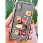 Fibaks Apple iPhone X/xs Kılıf Tasarımlı Desenli Kamera Korumalı Ayıcık Kahve Renkli Yumuşak Silikon Kap - Cute Coco