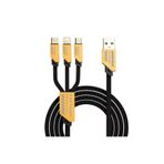 Fibaks Apple Samsung Xiaomi iPhone Type-C Lightning USB 3in1 240 Watt Kırılmaz Uç Hızlı Şarj Data Kablosu