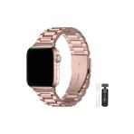 Fibaks Apple Watch 11-10 46mm 49/45/44 MM Uyumlu 9/8/7/6/5/4/3/SE Paslanmaz Çelik Klipsli Kordon Bileklik