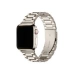 Fibaks Apple Watch 11/10 46MM 9/8/7/6/5/4/3/SE/ULTRA/HK/PRO/MAX 49MM 45MM 44MM Kordon Paslanmaz Çelik Stainless Steel Baklalı Ayarlanabilir Akıllı Saat Kordonu - Starlight - Apple 49mm