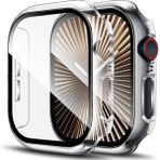 Fibaks Apple Watch 7 45MM Uyumlu Kılıf Kasa ve Ekran Koruyucu 360 Tam Koruma - Şeffaf