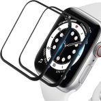 Fibaks Apple Watch 7 8 45MM Uyumlu Tam Kaplayan Ultra Ince Kavisli Siyah Çerçeveli Saat Ekran Koruyucu Pet - Apple 45mm