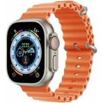 Fibaks Apple Watch Series 10/11 42MM 10/9/8/7/6/5/4/3/SE 41MM 40MM 38MM Kordon Silikon Kabartmalı Ocean Loop Kayış Bileklik - Turuncu