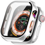 Fibaks Apple Watch Series 11/10 42MM Kılıf Kasa ve Ekran Koruyucu 360 Tam Koruma Kapak - Gümüş - Watch 11 / 10 42mm