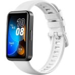 Fibaks Huawei Band 8 - 9 - 10 Uyumlu Renkli Tokalı Silikon Akıllı Saat Kordon Kayış Bileklik - HW Band 8 - Beyaz