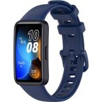 Fibaks Huawei Band 8 - 9 - 10 Uyumlu Renkli Tokalı Silikon Akıllı Saat Kordon Kayış Bileklik - HW Band 8 - Lacivert