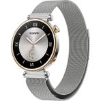 Fibaks Huawei Gt4 41MM Uyumlu Metal Hasır Örgü Mıknatıslı Milano Loop Kordon - GT4 18mm - Gümüş