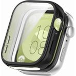 Fibaks Huawei Watch Fit 3 Yumuşak Silikom Kasa ve Ekran Koruyucu 360 Tam Koruma Kapak - HW Fit 3 - Siyah